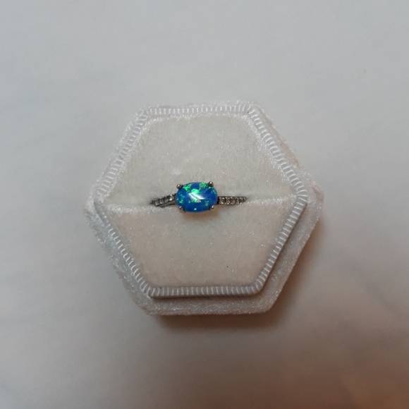 Sterling silver Sokolov ring blue opal - Picture 2 of 3